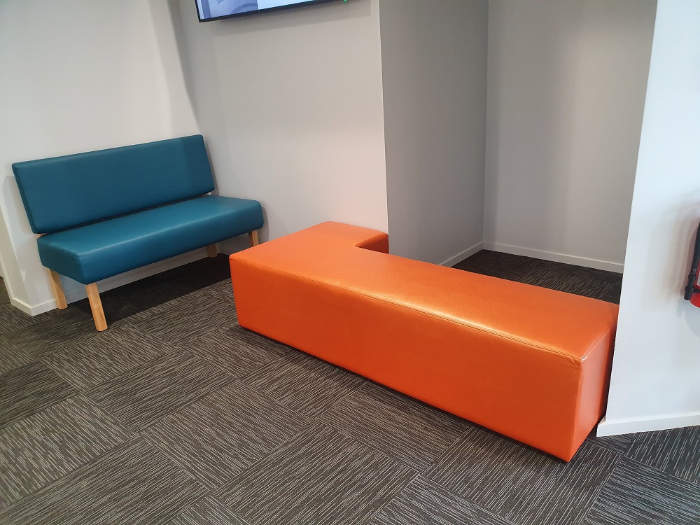 Healthcare Seating Lane Banquette, in waiting area
